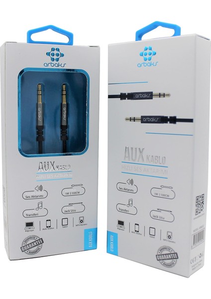 1 Metre 3.5mm Aux Kablosu Arbaks ARB-032