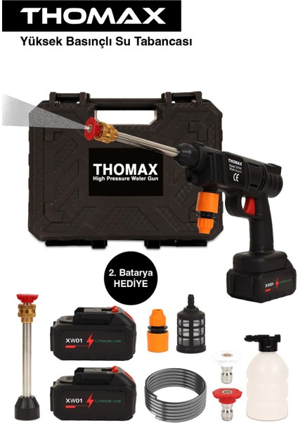 Thomax Siyah Araç Yıkama Makinesi ve Oto Yıkama Tabancası