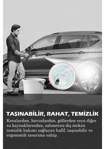 Thomax Siyah Araç Yıkama Makinesi ve Oto Yıkama Tabancası