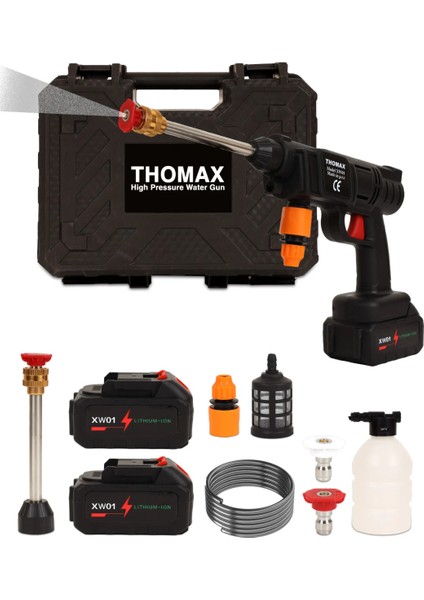Thomax Siyah Araç Yıkama Makinesi ve Oto Yıkama Tabancası