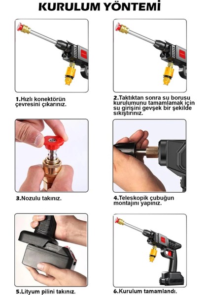 Thomax Siyah Araç Yıkama Makinesi ve Oto Yıkama Tabancası