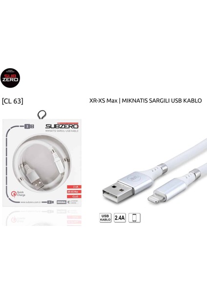 2.4A (Iphone) Mıknatıs Sargılı Hızlı Kablo Subzero CL63 fiyatları
