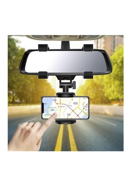 Araç Içi Dikiz Aynası Telefon ve Navigasyon Tutucu (Siyah) fiyatları