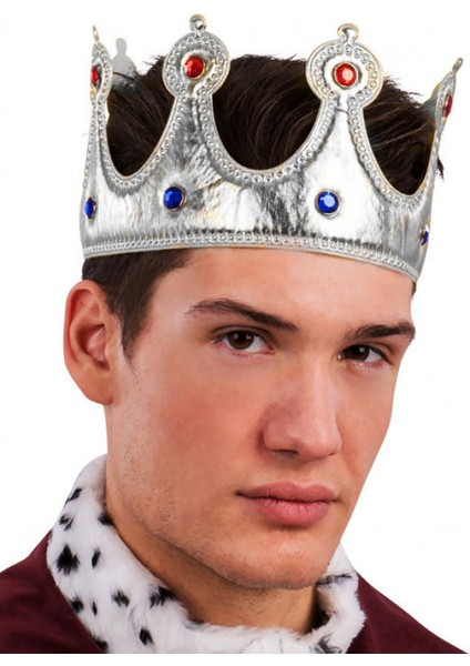 Büro Ev Ofis Etkinlik Gösteri Kral Kostüm Tacı Için Silver Kumaş Yapım Taç