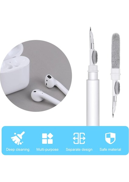 Airpod Temizleme Kiti, Süngerli 3'ü 1 Arada Airpod Temizleyici Kalem, Kablosuz Kulaklıklar indirimleri