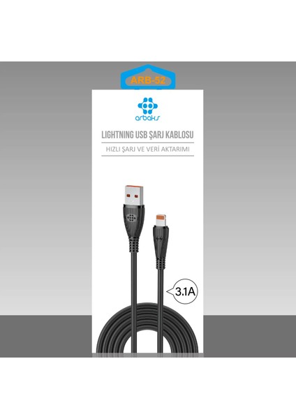 3.1A Type-C Şarj Kablosu Arbaks Arb-51 modelleri