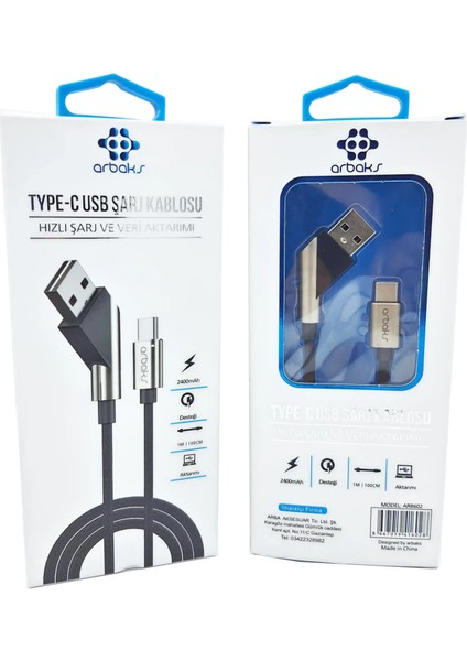 Type-C Metal Hızlı Şarj ve Veri Aktarımı Arbaks ARB602 fiyatları
