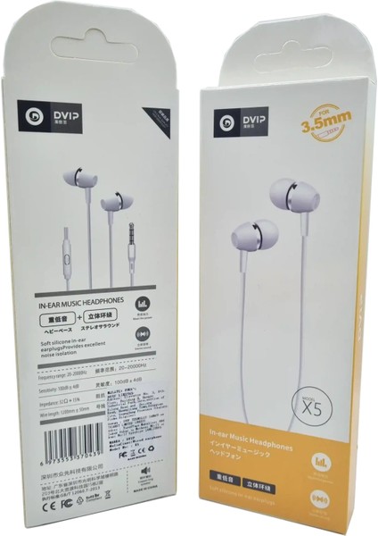 3.5mm Kablolu Mikrofonlu Kulaklık Dvip X5