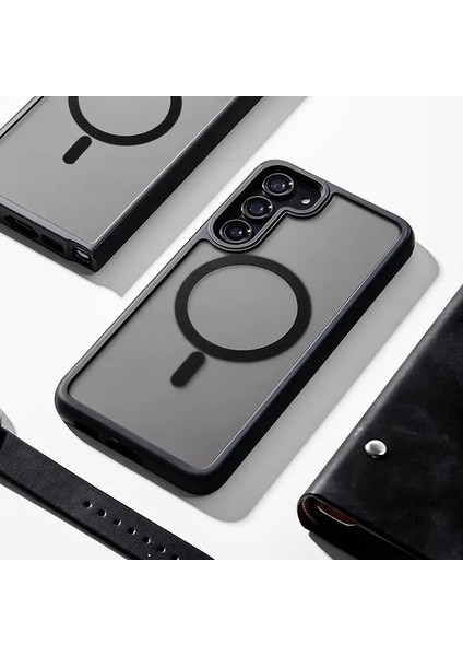 Galaxy S23 Plus - Kılıf Metal Tuşlu Sert Pc Arka Yüzey Wireless Şarj Özellikli Flet Magsafe Kılıf indirimleri