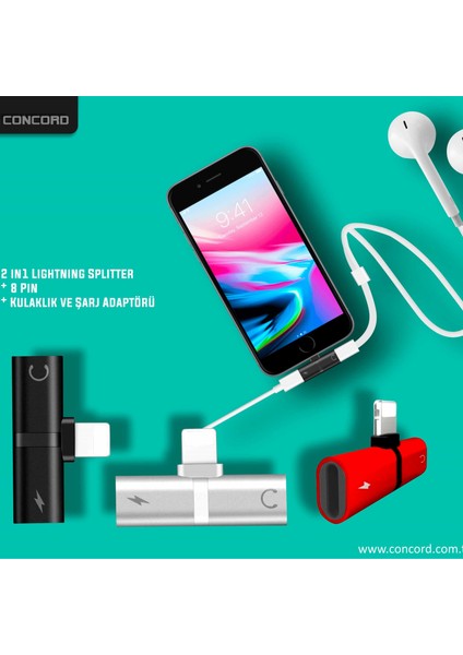 Lightning Splitter Çevirici Otg Concord C-866