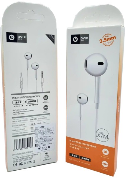 In-Ear Music Headphones Mikrofonlu Kulaklık Dvip X7M