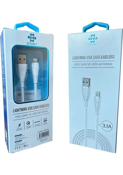3.1A iphone Şarj Kablosu Arbaks Arb-52
