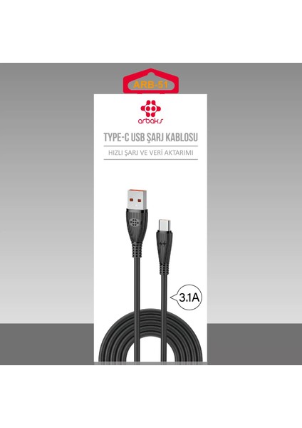 3.1A iphone Şarj Kablosu Arbaks Arb-52 modelleri