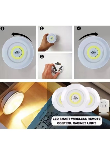 Mr Uzaktan Kumandalı 3'lü LED Lamba Seti Beyaz Işık Kablosuz Aydınlatma Için Spot Lamba modelleri
