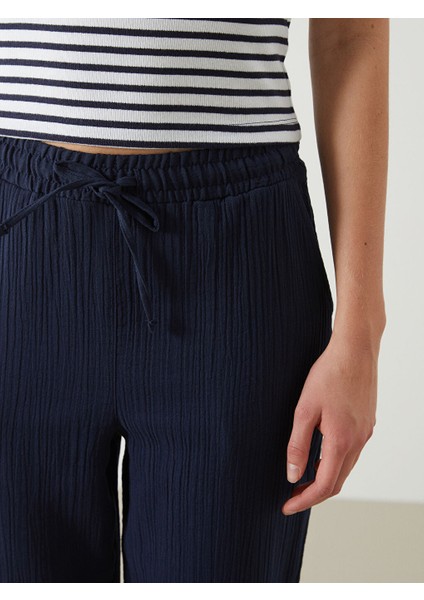 Yeni Sezon Beli Lastikli Dokulu Kadin Pantolon - S5HI94Z8