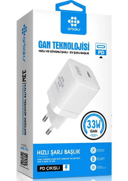 Gan Teknolojisi 33W Pd Arbaks Şarj Başlığı ARB-013