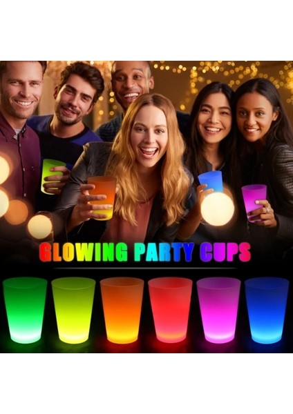 Büro Ev Ofis Etkinik Süsleri Için 6ADET 6renk Karanlıkta Parlar Glow Parti Bardak Seti