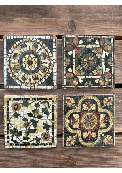 Doğaltaş Bardak Altlığı - 4'lü Set 10 x 10 cm