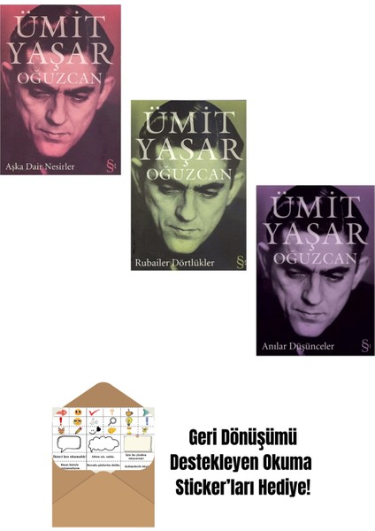 Ümit Yaşar Oğuzcan 3 Kitap Set + Okuma Sticker'ları