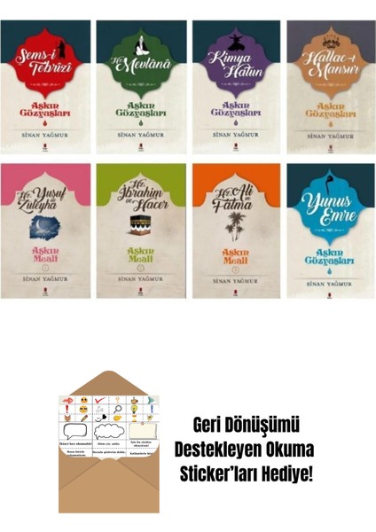 Aşkın Gözyaşları + Aşkın Meali 8 Kitap Sinan Yağmur + Okuma Sticker'ları