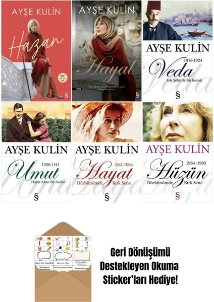 Ayşe Kulin Otobiyografi Seti 6 Kitap + Okuma Sticker'ları