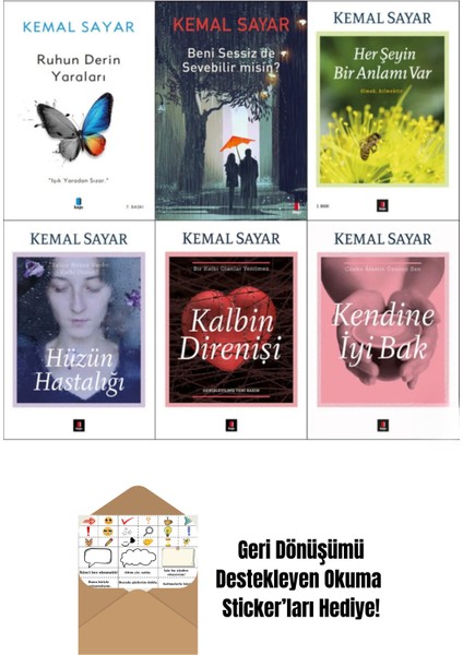Kemal Sayar 6 Kitap Set Kendine Iyi Bak Kalbin Direnişi + Okuma Sticker'ları