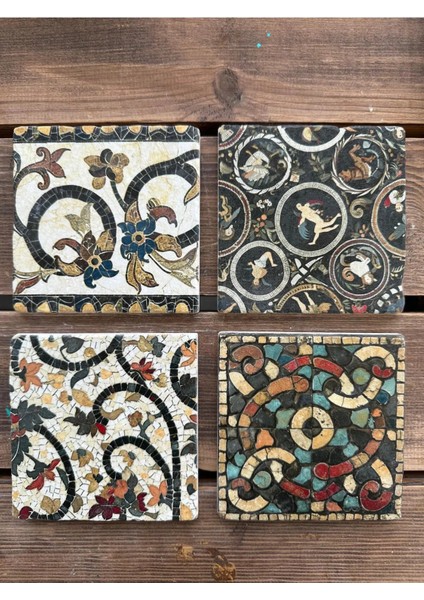 Doğaltaş Bardak Altlığı - 4'lü Set 10 x 10 cm