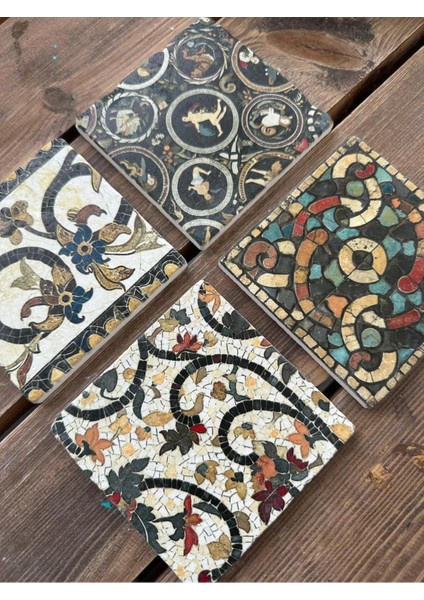 Doğaltaş Bardak Altlığı - 4'lü Set 10 x 10 cm modelleri