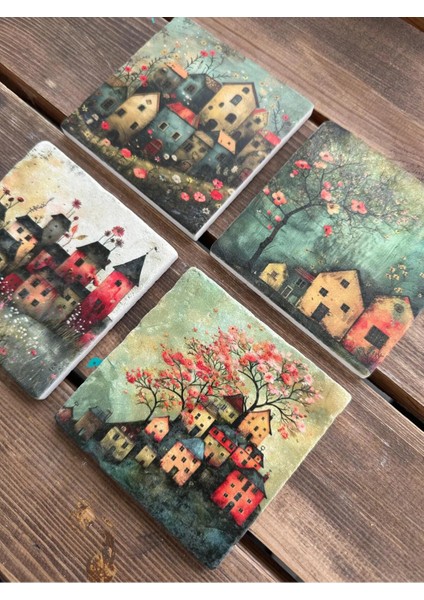 Doğaltaş Bardak Altlığı - 4'lü Set 10 x 10 cm fiyatları
