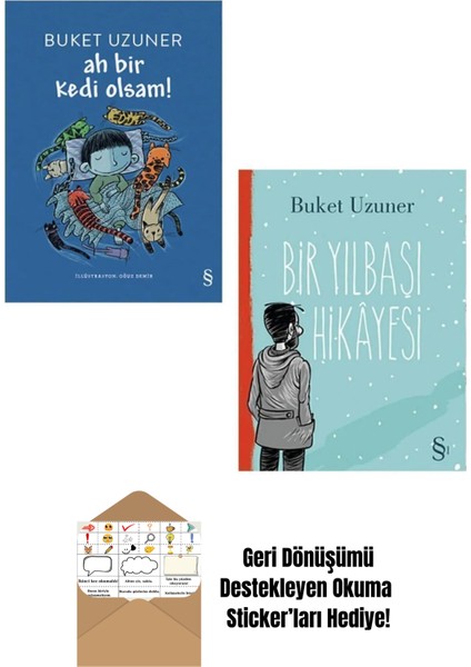 Ah Bir Kedi Olsam + Bir Yılbaşı Hikayesi 2'li Set + Okuma Sticker'ları