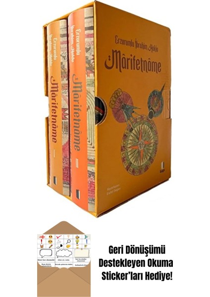 Erzurumlu Ibrahim Hakkı Marifetname 1-2 (Ciltli-Kutulu) + Okuma Sticker'ları