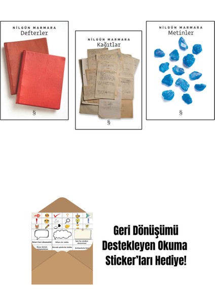 Nilgün Marmara - Defterler - Kağıtlar - Metinler + Okuma Sticker'ları