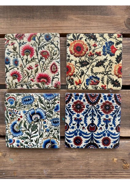 Doğaltaş Bardak Altlığı - 4'lü Set 10 x 10 cm
