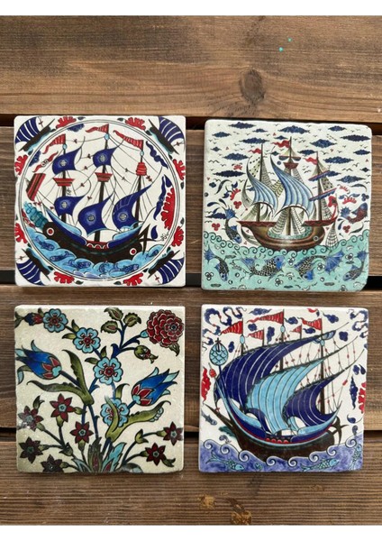 Doğaltaş Bardak Altlığı - 4'lü Set 10 x 10 cm