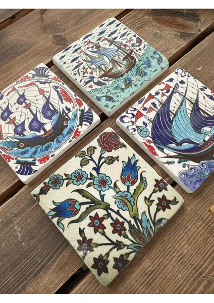 Doğaltaş Bardak Altlığı - 4'lü Set 10 x 10 cm