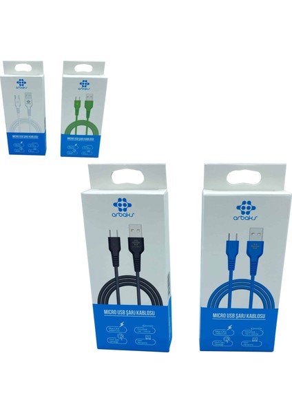 Micro 3100 Mah 1m USB Şarj Kablosu Arbaks ARB100 (Beyaz) fiyatları