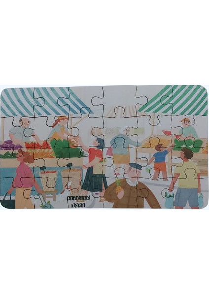 Farmers Market - Çiftçi Pazarı / Small Puzzle 3-7 Yaş 24 Parça