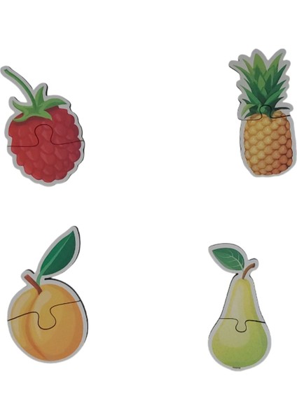 Meyveler Fruits / 17 Adet Puzzle Yapboz Puzzle / 42 Parça Okul Öncesi Zeka Geliştirici Oyuncak