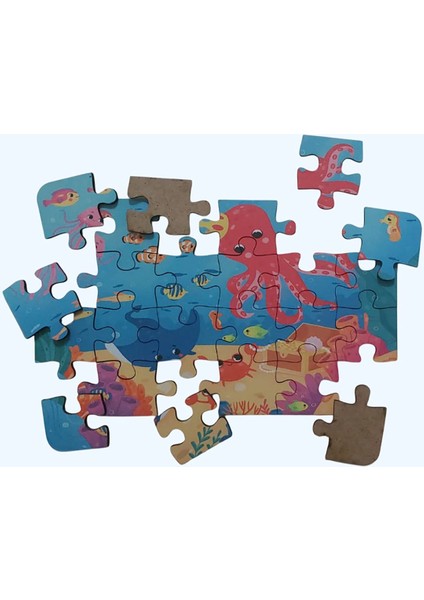 Sea Animals - Deniz Canlıları / Small Puzzle 3-7 Yaş 24 Parça