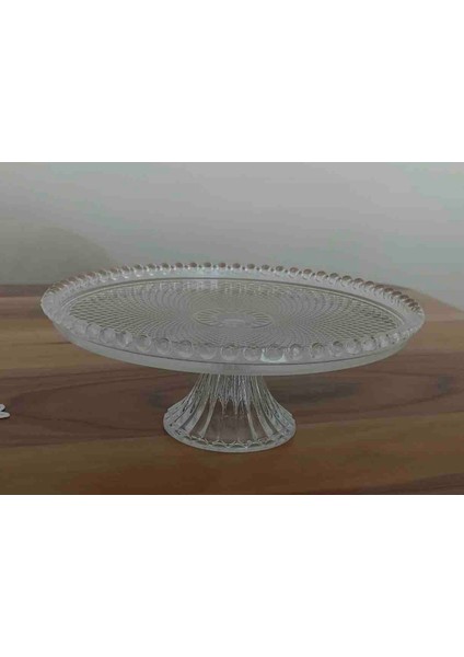 Ayaklı Cam Sunumluk 28 cm indirimleri