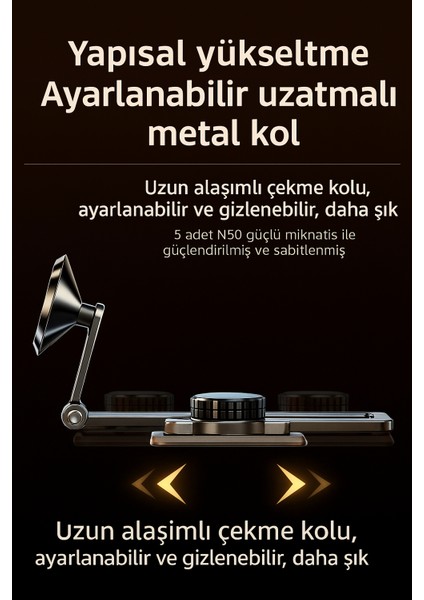 Raylı Katlanabilir Manyetik Telefon Tutucu Araç Içi, Ev & Ofis Için Her Yere Uygun Güçlü Tutucu modelleri