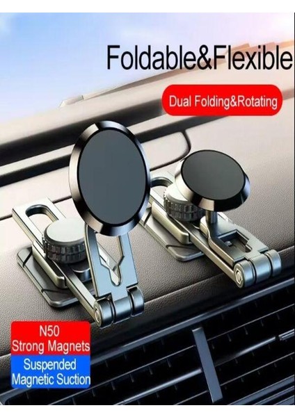 Raylı Katlanabilir Manyetik Telefon Tutucu Araç Içi, Ev & Ofis Için Her Yere Uygun Güçlü Tutucu indirimleri