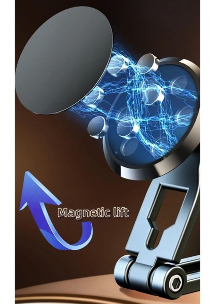 Raylı Katlanabilir Manyetik Telefon Tutucu Araç Içi, Ev & Ofis Için Her Yere Uygun Güçlü Tutucu