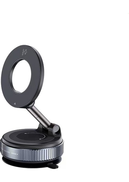 Araba Araç Içi Telefon Tutucu Vakum ve Manyetik Teknolojili 360° Dönen Sabit ve Güçlü Tutucu Siyah