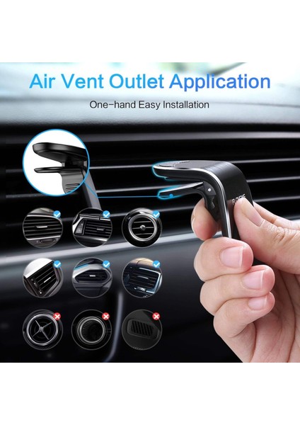 Oto Araba Araç Içi Araç Içi Telefon Tutucu 360° Dönen, Güçlü Mıknatıslı & Havalandırma Izgara Uyumlu modelleri