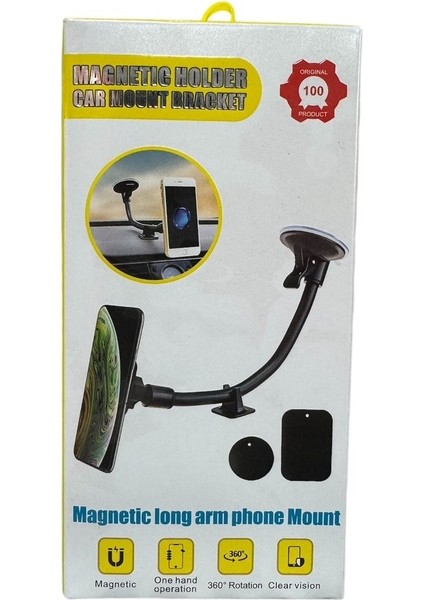 Araba Araç Içi Telefon Tutucu Mıknatıslı Manyetik, Cam & Torpido Vantuzlu Uzun Akrobat Güçlü Tutucu indirimleri