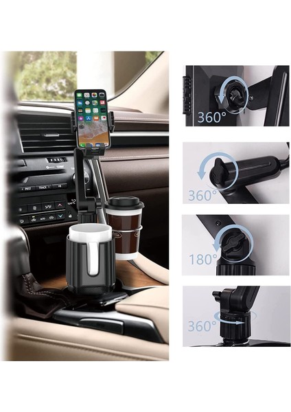 Universal Ayarlanabilir Yaylı Tabanlı Güçlü Oto Araba Araç Içi Bardak Içecek ve Telefon Tutucu fiyatları