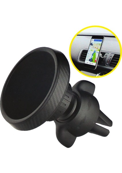 Araç Içi Telefon Tutucu, Havalandırma Klipsli, Manyetik, 360° Dönebilen, Güçlü Sabitleme
