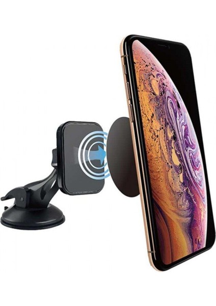 Cam & Torpido Uyumlu Vantuzlu Güçlü Sarsılmaz 360° Dönen, Manyetik Oto Araba Araç Içi Telefon Tutucu
