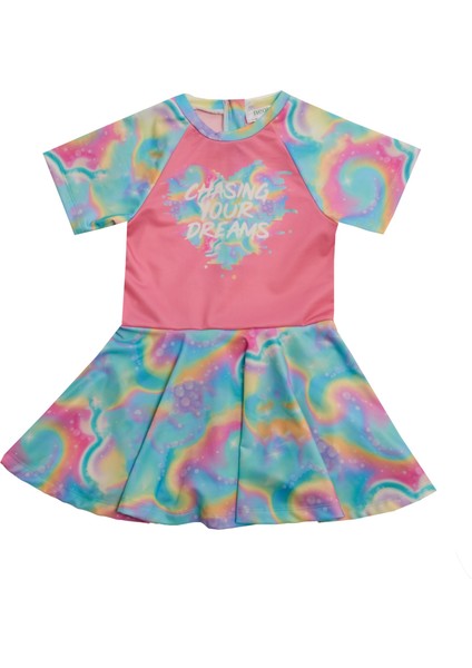 5228 Kız Çocuk Siera Kısa Kol Elbise Mayo